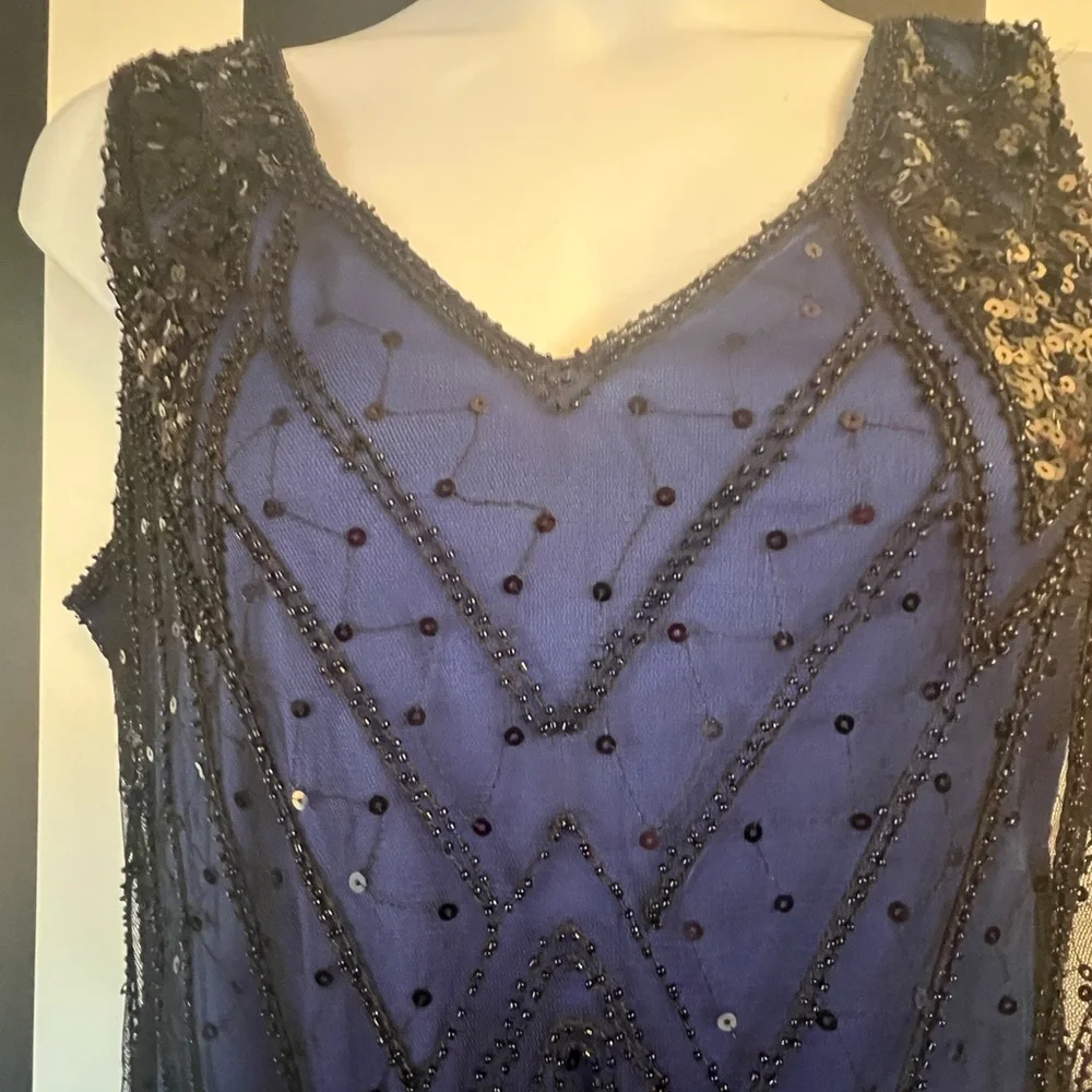 Women’s 20’s Gatsby Cocktail Sequin   Fringe Flapper Dress XXL - Picture 5 of 9